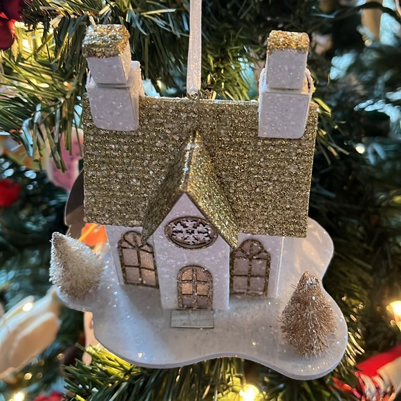 Light Up Christmas Tree Ornament Glitter House - Picture 7 of 10